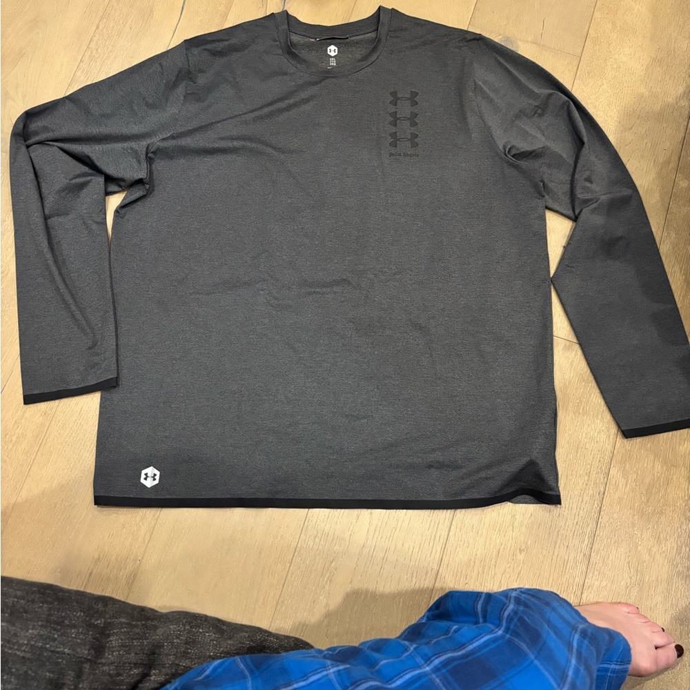 Palm Angels/Under Armour Dark Gray Long Sleeve Shirt with black accents